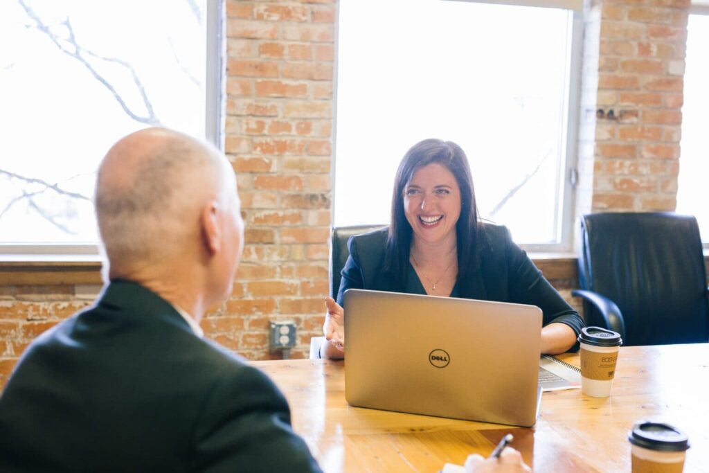 Business people at a computer