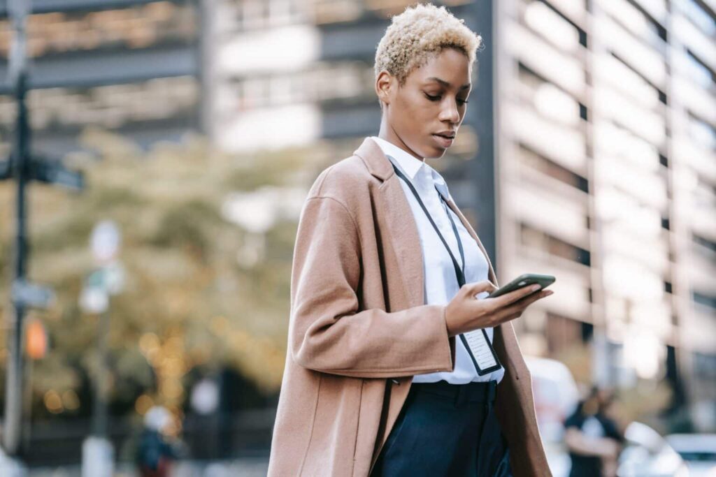 Business woman on the phone